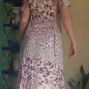 Pink floral maxi dress